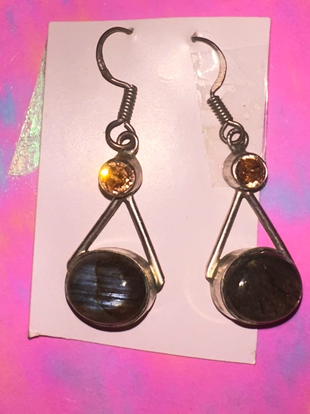 Labradorite Silver Drop Earrings